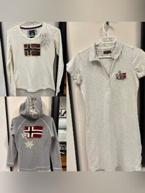 Napapijri Light Gray Polo with Floral and jacket